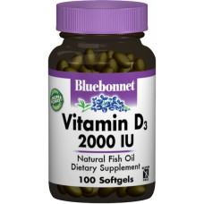 Вітамін D Bluebonnet Nutrition Vitamin D3 2000IU 100 Softgels BLB0317