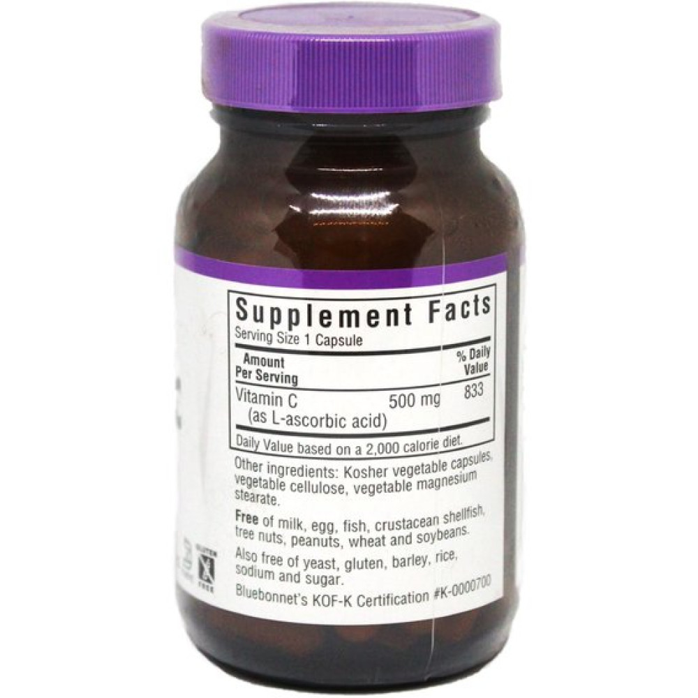 Вітамін C Bluebonnet Nutrition Vitamin C 500 mg 90 Veg Caps BLB0510