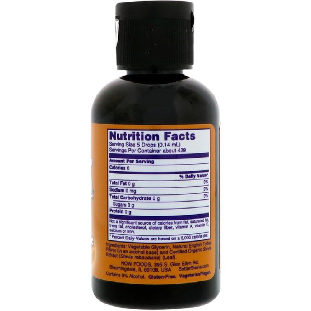 Замінник цукру NOW Foods Better Stevia Liquid 60 ml /500 servings/ Black Chocolate