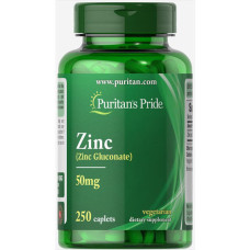 Мікроелемент Цинк Puritan's Pride Zinc Gluconate 50 mg 250 Caplets