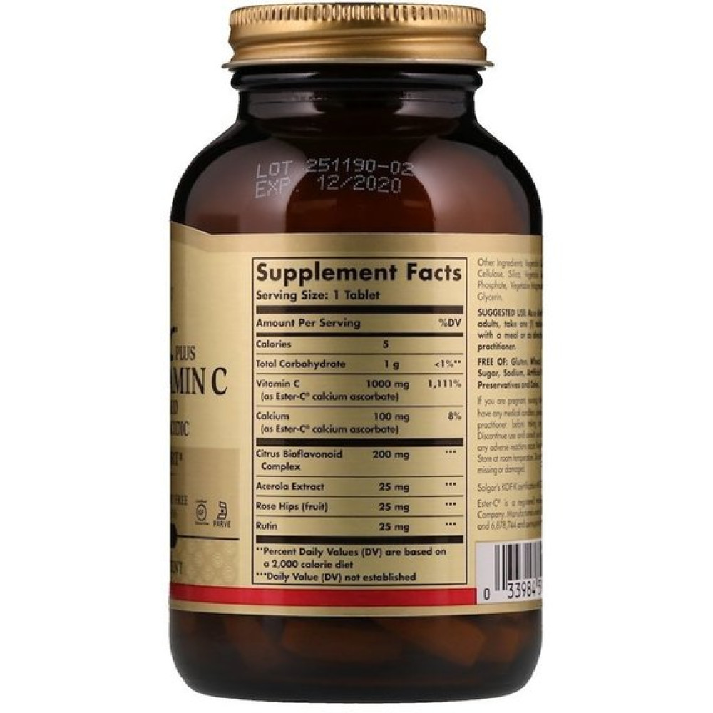 Вітамін C Solgar Ester-C Plus Vitamin C 1000 mg 90 Veg Tabs SOL-59196
