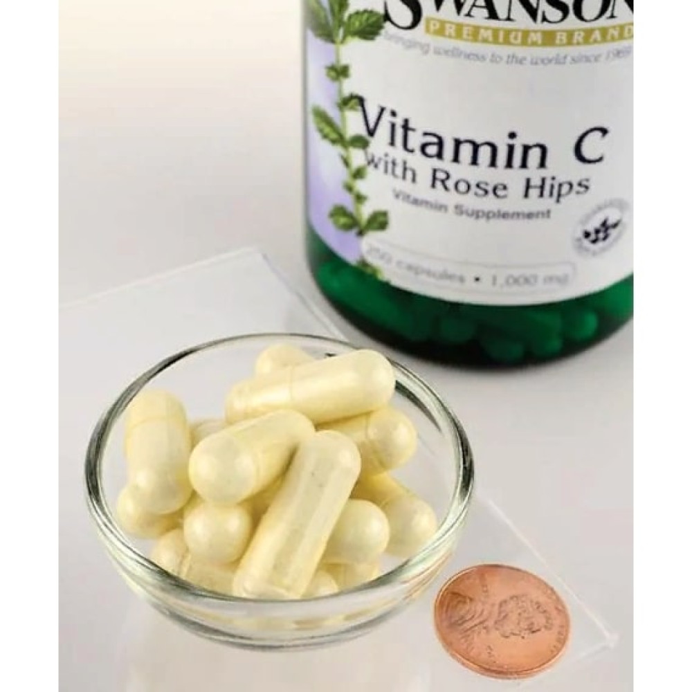 Вітамін C Swanson Vitamin C with Rose Hips 1000 mg 250 Caps SWA-01106