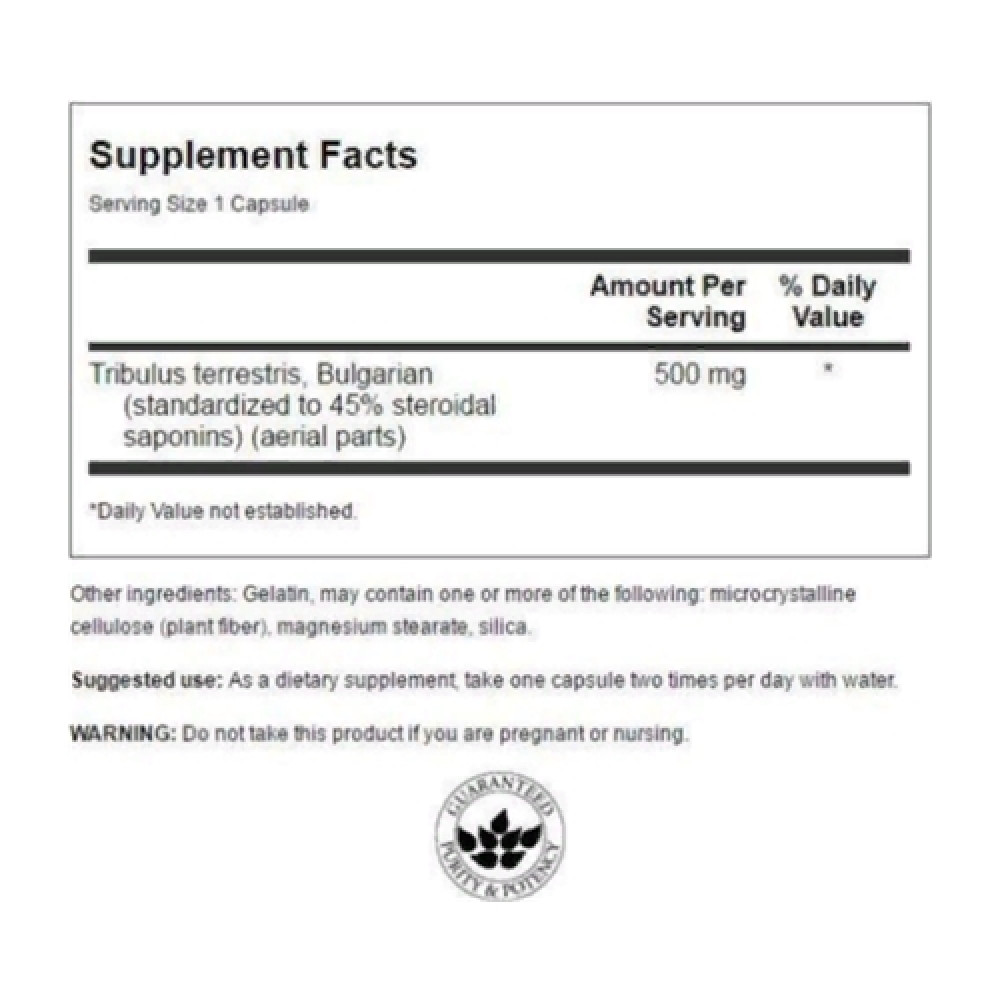 Тестостероновий комплекс Swanson Tribulus Terrestris Extract 500 mg 60 Caps