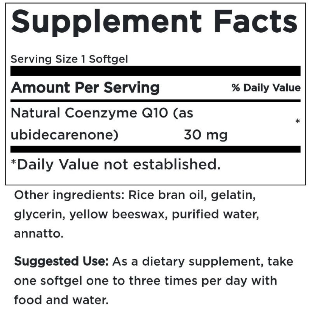 Коензим Swanson CoQ10 30 mg 60 Softgels