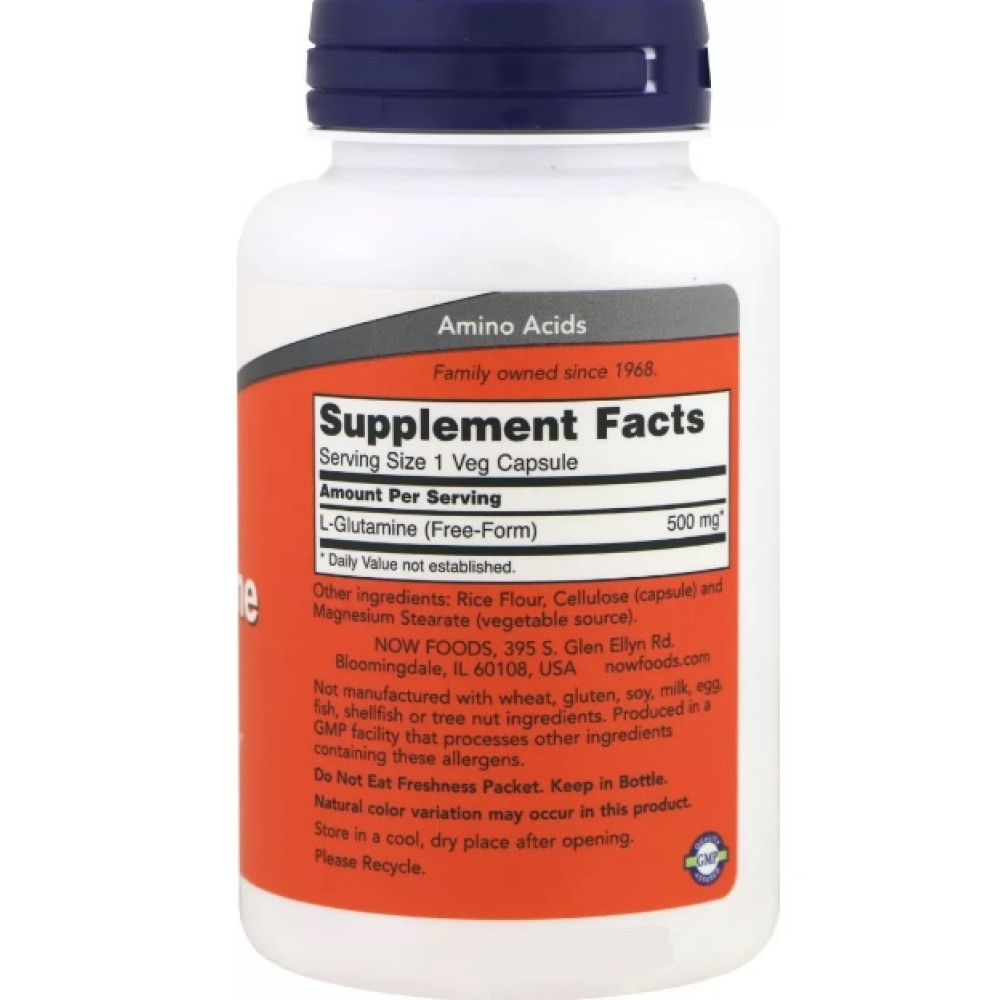 Глютамін NOW Foods L-Glutamine 500 mg 120 Veg Caps
