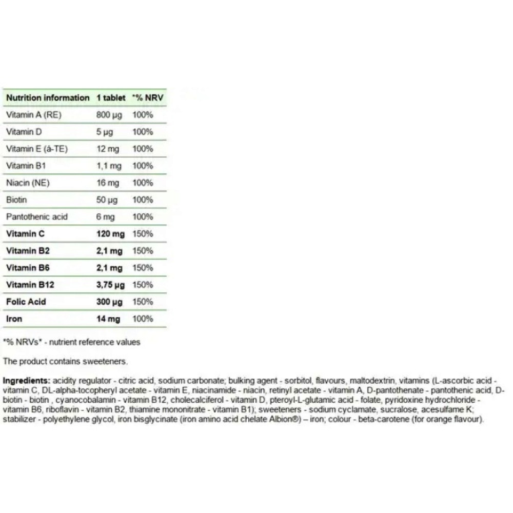 Мультивітаміни для спорту Olimp Nutrition Gold Vit complex+Zelezo 20 Tabs Orange