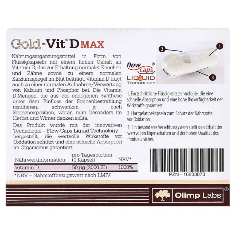Вітамін D для спорту Olimp Nutrition Gold Vit D Max 30 Caps