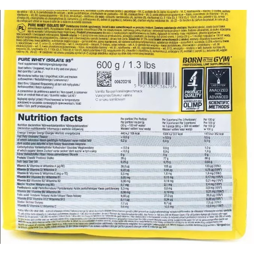 Протеїн Olimp Nutrition Pure Whey Isolate 95 600 g /17 servings/ Chocolate