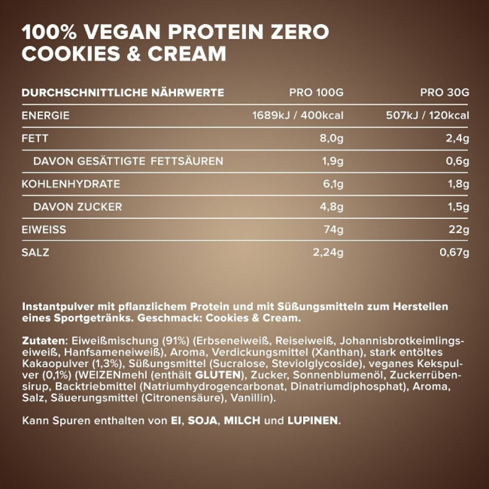 Протеїн IronMaxx 100% Vegan Protein Zero 500 g /16 servings/ Cookies Cream