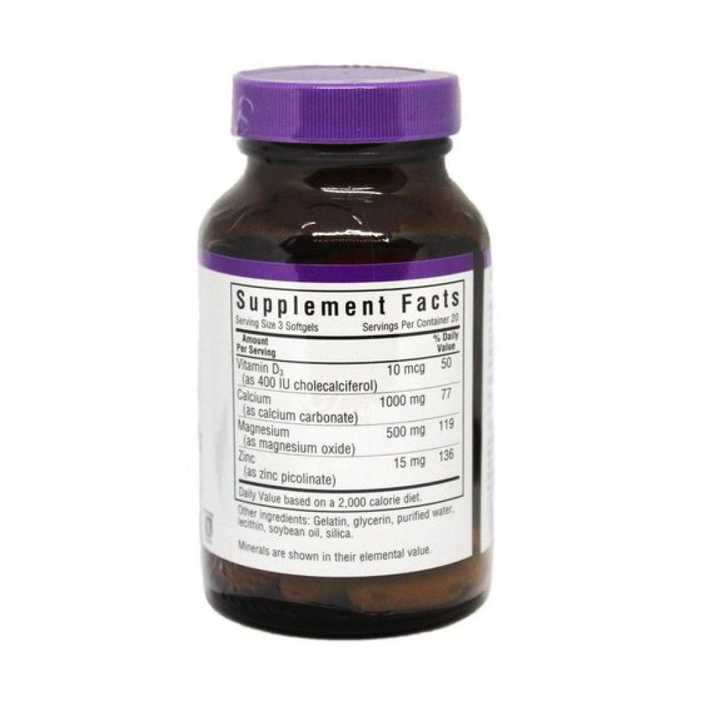 Мультимінеральний комплекс Bluebonnet Nutrition Calcium Magnesium plus Zinc 120 Softgels BLB0701