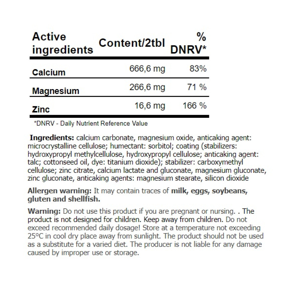 Мультимінерали для спорту Amix Nutrition Ca+Mg+Zn 100 Tabs