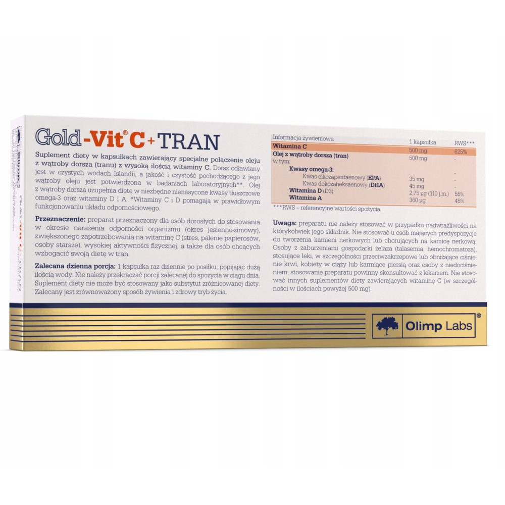 Вітамін C для спорту Olimp Nutrition Gold-Vit C + Tran 30 Caps