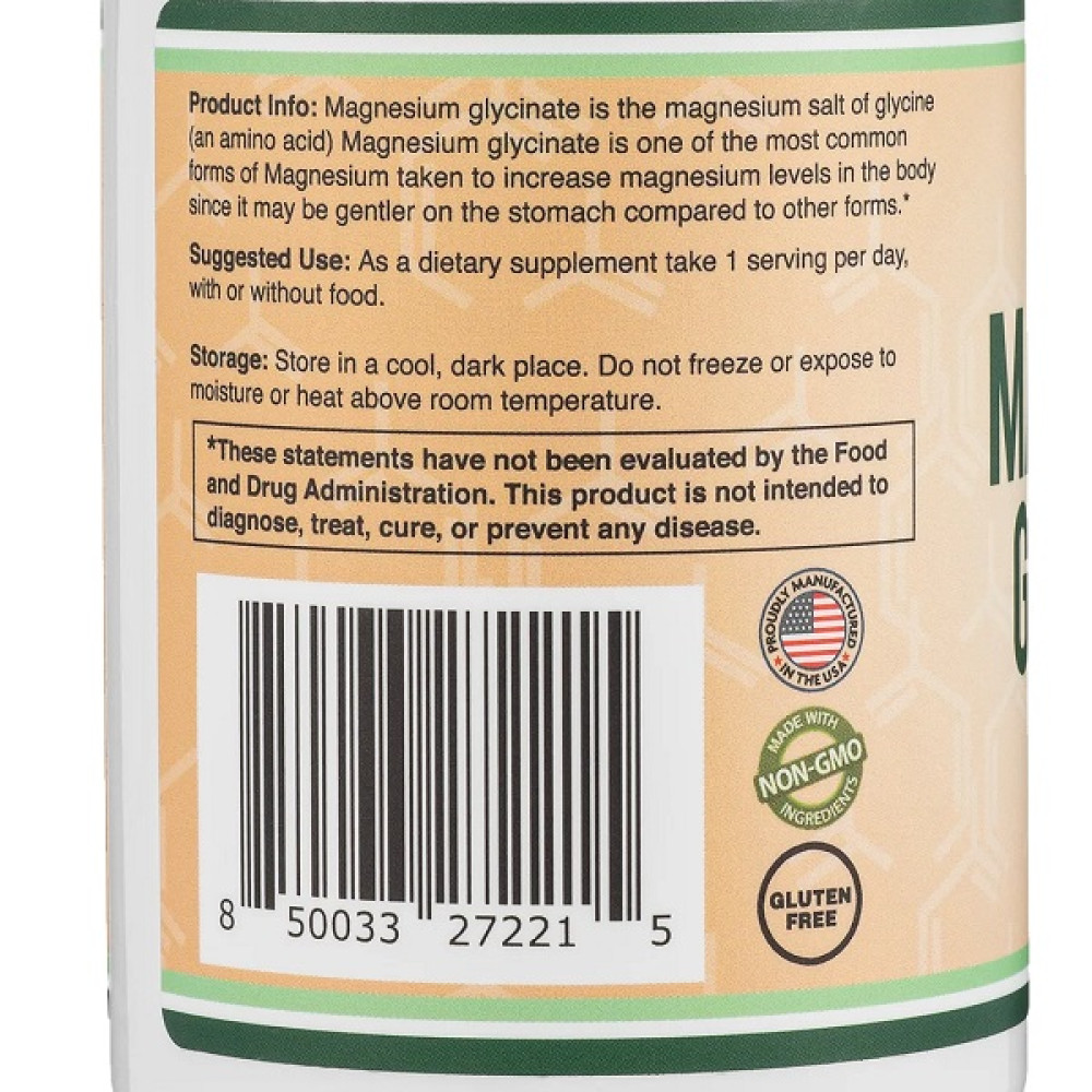 Мікроелемент Магній Double Wood Magnesium Glycinate 400 mg 180 Caps