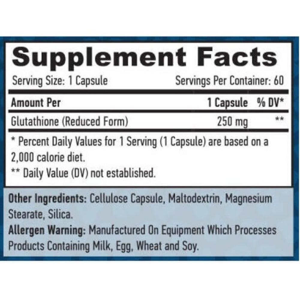 Глутатіон Haya Labs Glutathione 250 mg 60 Veg Caps