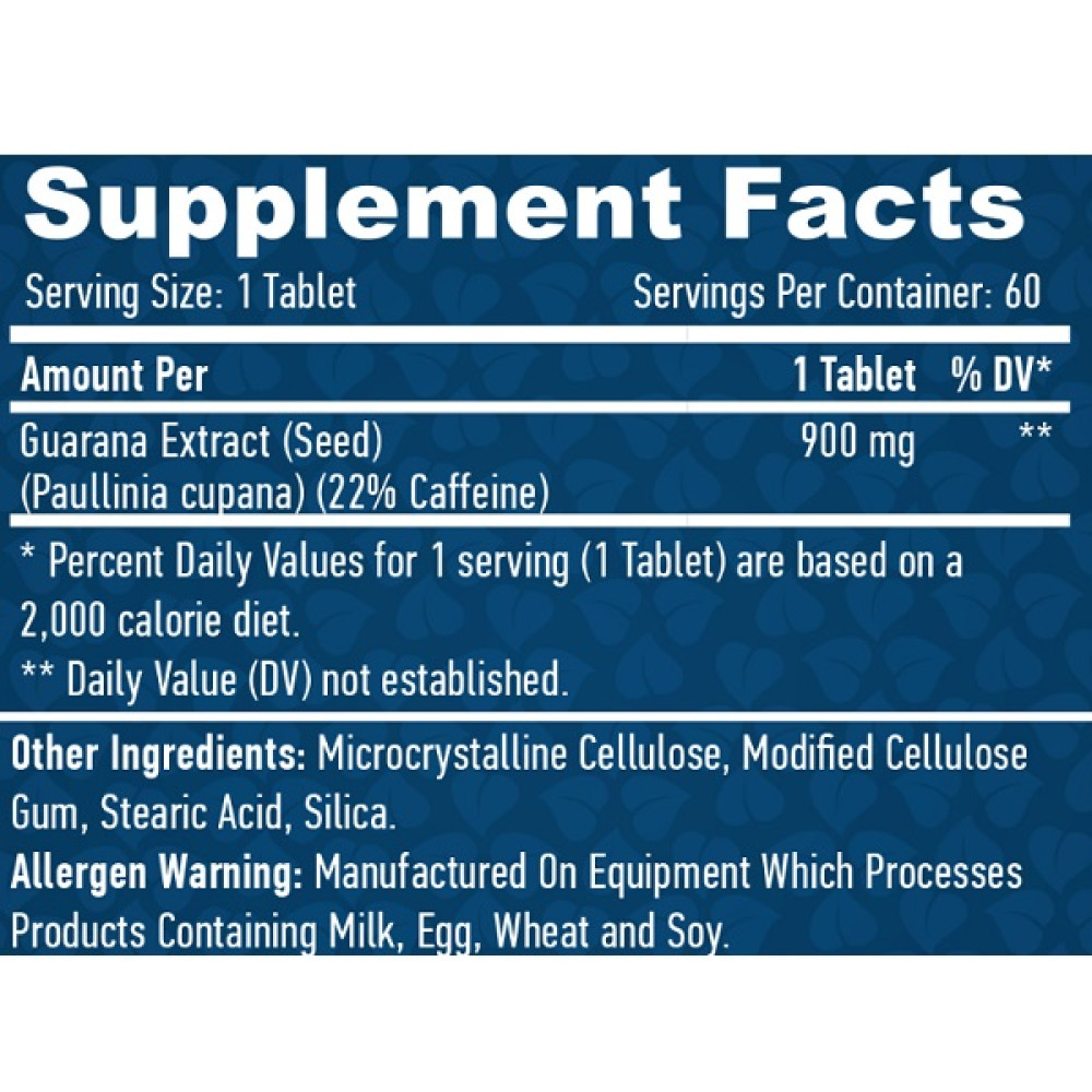 Гуарана Haya Labs Guarana 900 mg 60 Tabs
