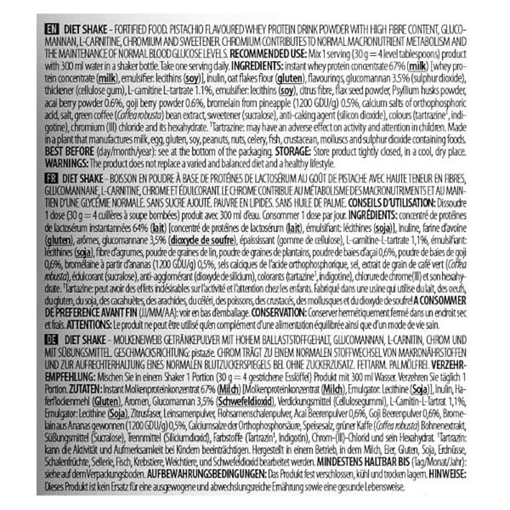 Протеїн BioTechUSA Diet Shake 720 g /24 servings/ Pistachio