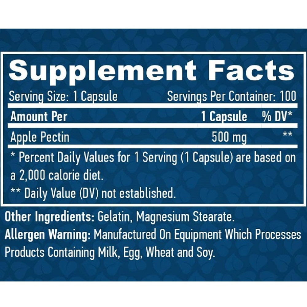 Яблучний оцет Haya Labs Apple Pectin 500 mg 100 Caps