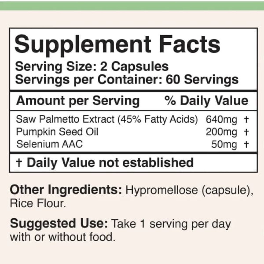 Комплекс для здоров'я передміхурової залози Double Wood Prostate Support Supplement 120 Caps