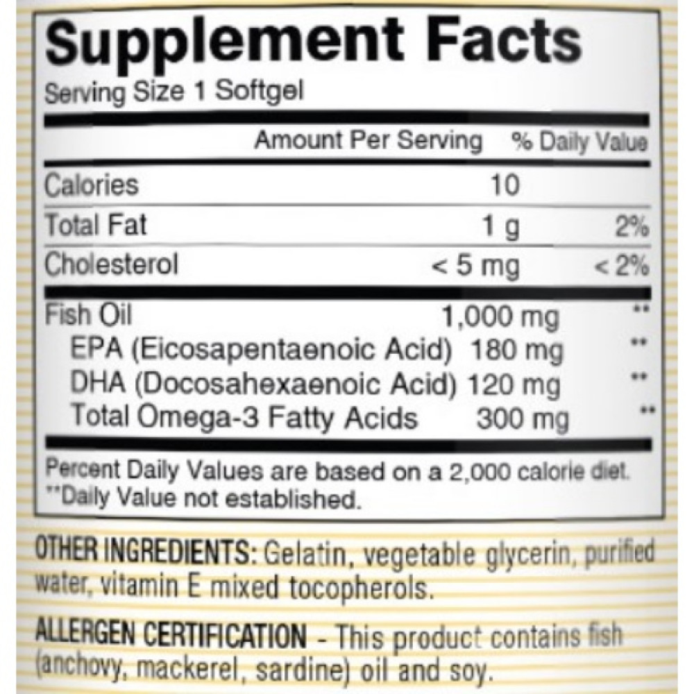 Омега 3 Mason Natural Fish Oil 1000 mg Omega 300 mg 200 Caps
