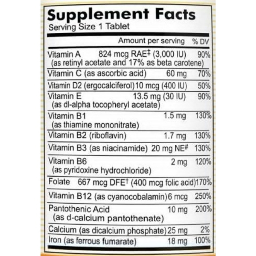 Вітамінно-мінеральний комплекс Mason Natural Daily Multiple Vitamins With Iron 100 Tabs