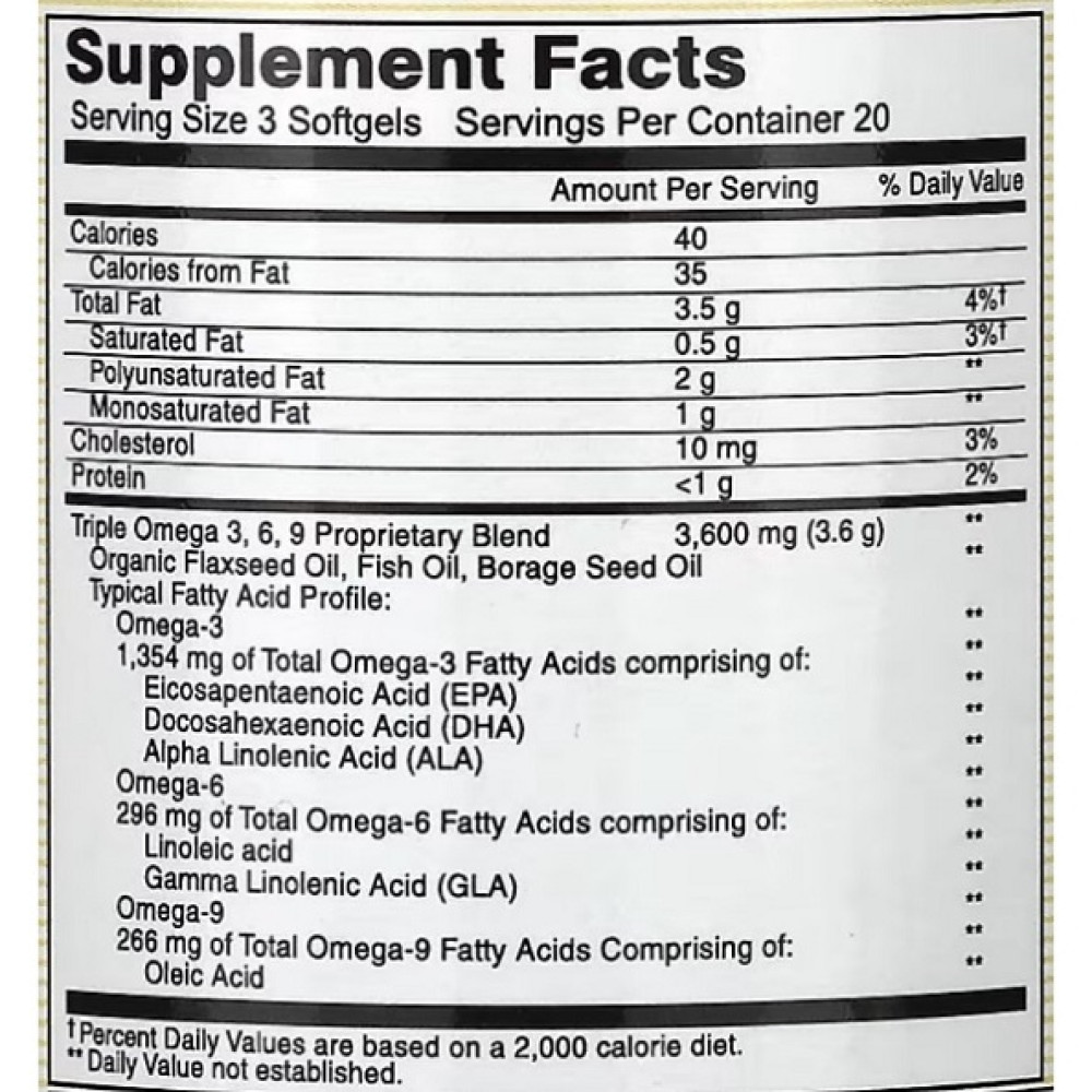 Омега 3-6-9 Mason Natural Omega 3-6-9 1200 mg Fish, Flax & Borage Oils 60 Caps