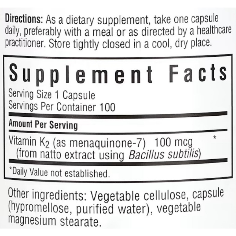Вітамін K Bluebonnet Nutrition Vitamin К2 100 mcg 100 Caps