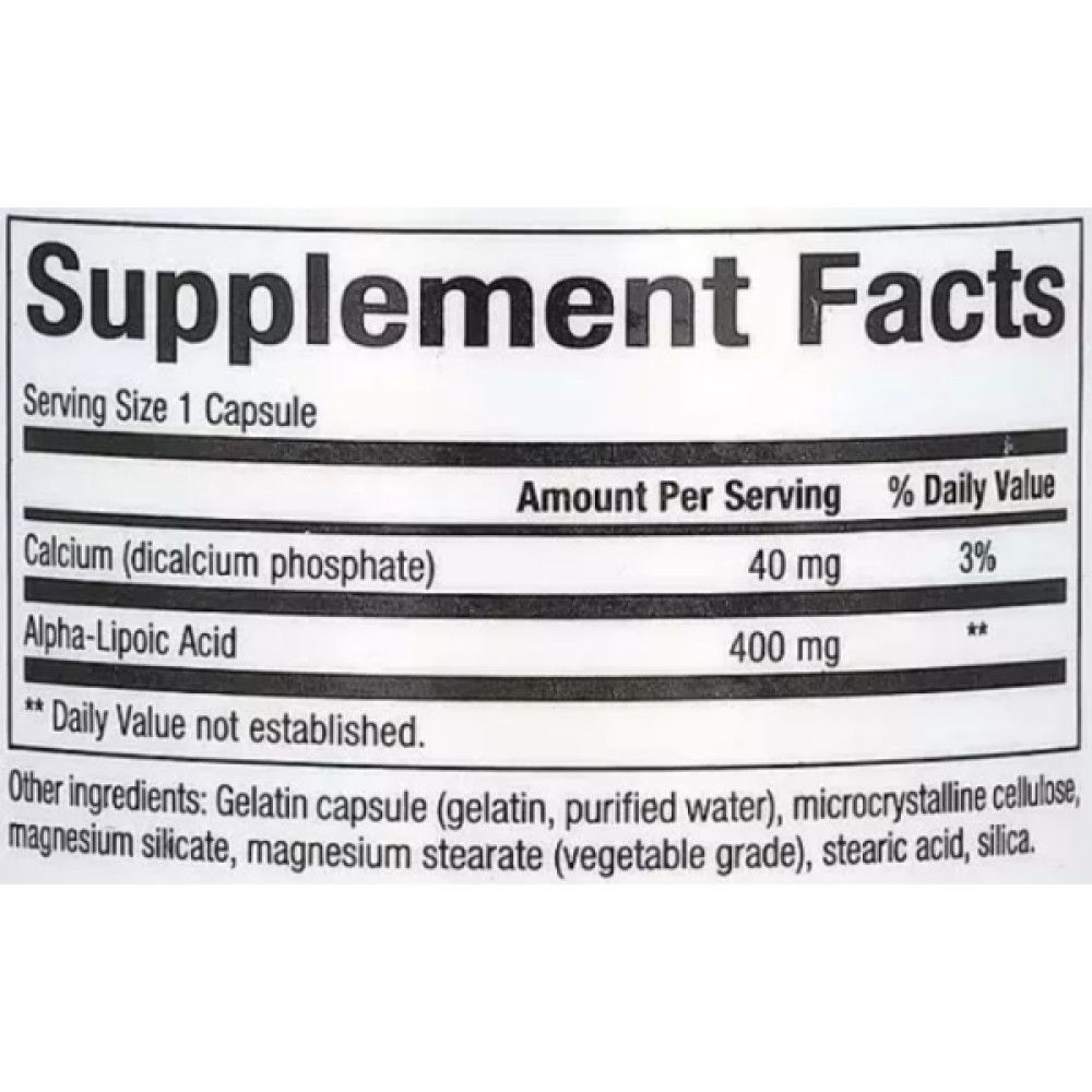 Альфа-ліпоєва кислота Natural Factors Alpha-Lipoic Acid 400 mg 60 Caps