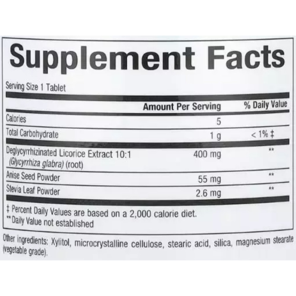 Корінь солодки Natural Factors DGL Deglycyrrhizinated Licorice Root Extract 90 Chewable Tabs