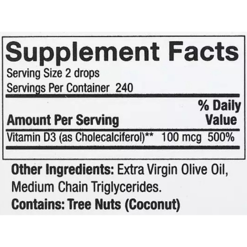 Вітамін D Nature's Answer Vitamin D-3 Drops 4000 IU 15 ml /240 servings/