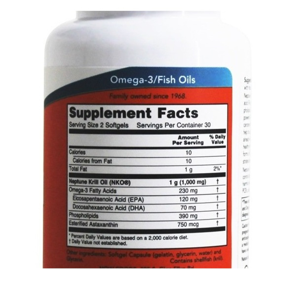 Олія криля NOW Foods Krill Oil 500 mg 60 Softgels