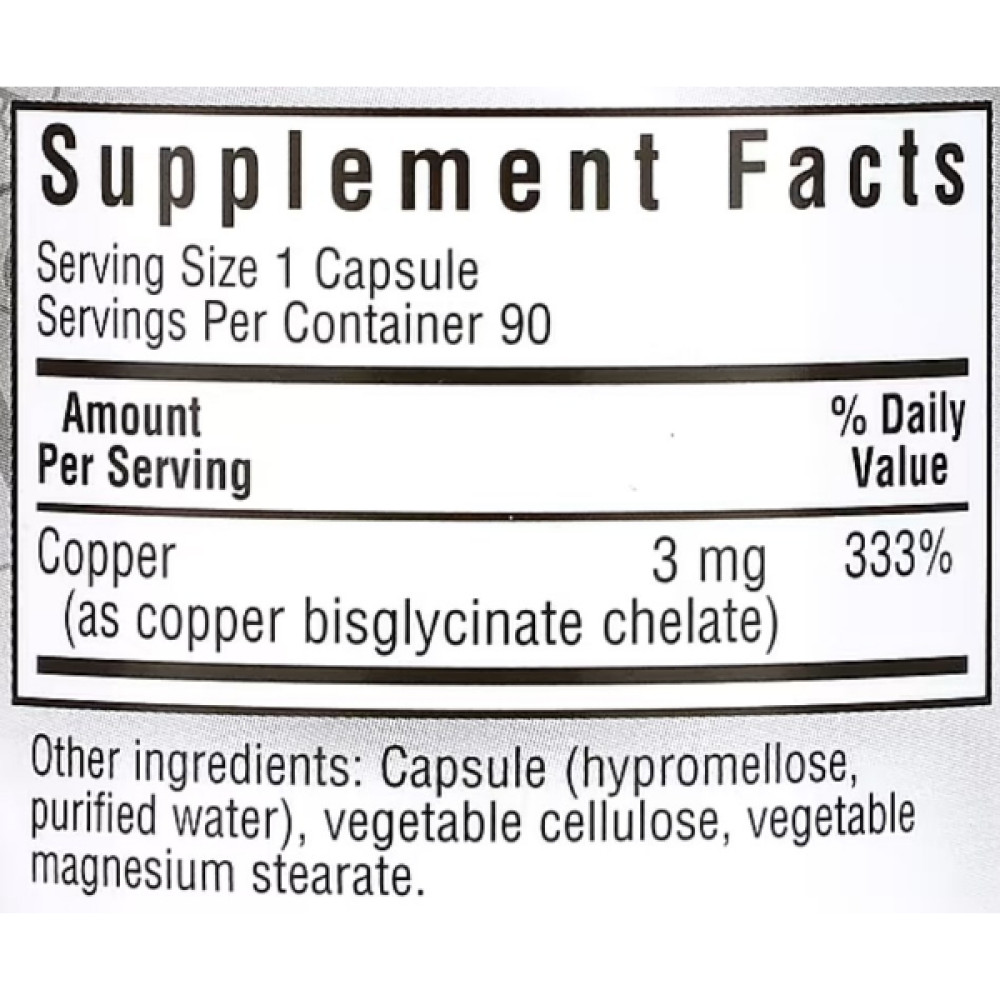 Мікроелемент Мідь Bluebonnet Nutrition Albion Chelated Copper 90 Veg Caps