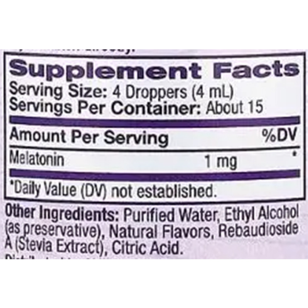 Мелатонін для сну Natrol Liquid Melatonin 1 mg 60 ml /15 servings/ Berry