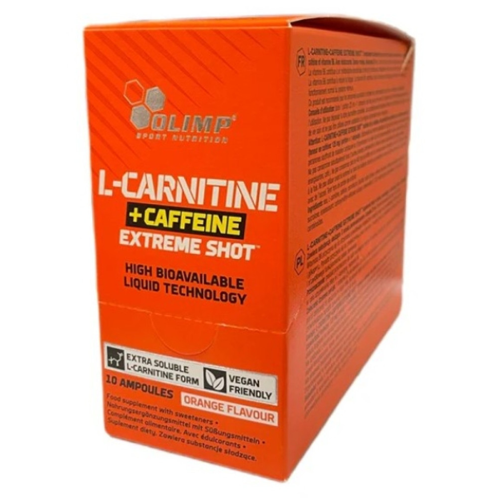 Жироспалювач для спорту Olimp Nutrition L-Carnitine + Caffeine Extreme Shot 10 х 25 ml Orange