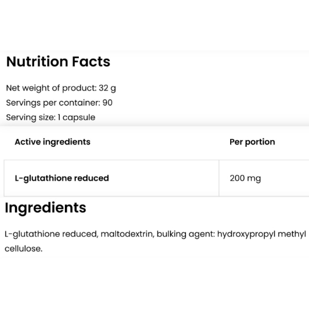 Глутатіон для спорту OstroVit Vege Glutathione 200 mg 90 Caps