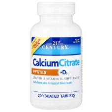 Мікроелемент Кальцій 21st Century Calcium Citrate Petites + D3 200 Tabs