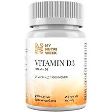 Вітамін D My Nutri Week Vitamin D3 1000 IU 25 mg 120 Caps
