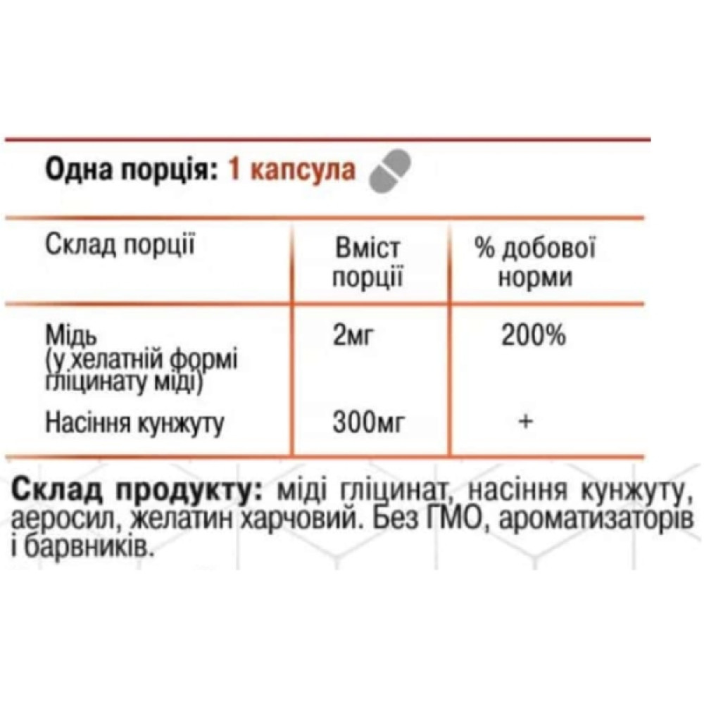 Мікроелемент Мідь Green Visa Мідь+ Хелатна форма з Насінням Кунжуту 60 капс