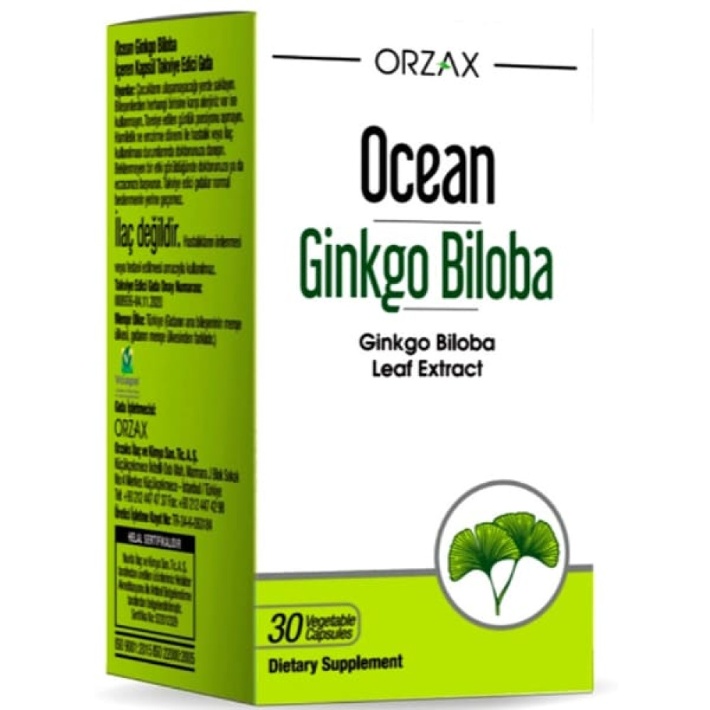 Гінкго Білоба Orzax Ocean Ginkgo Biloba 120 mg 30 Veg Caps