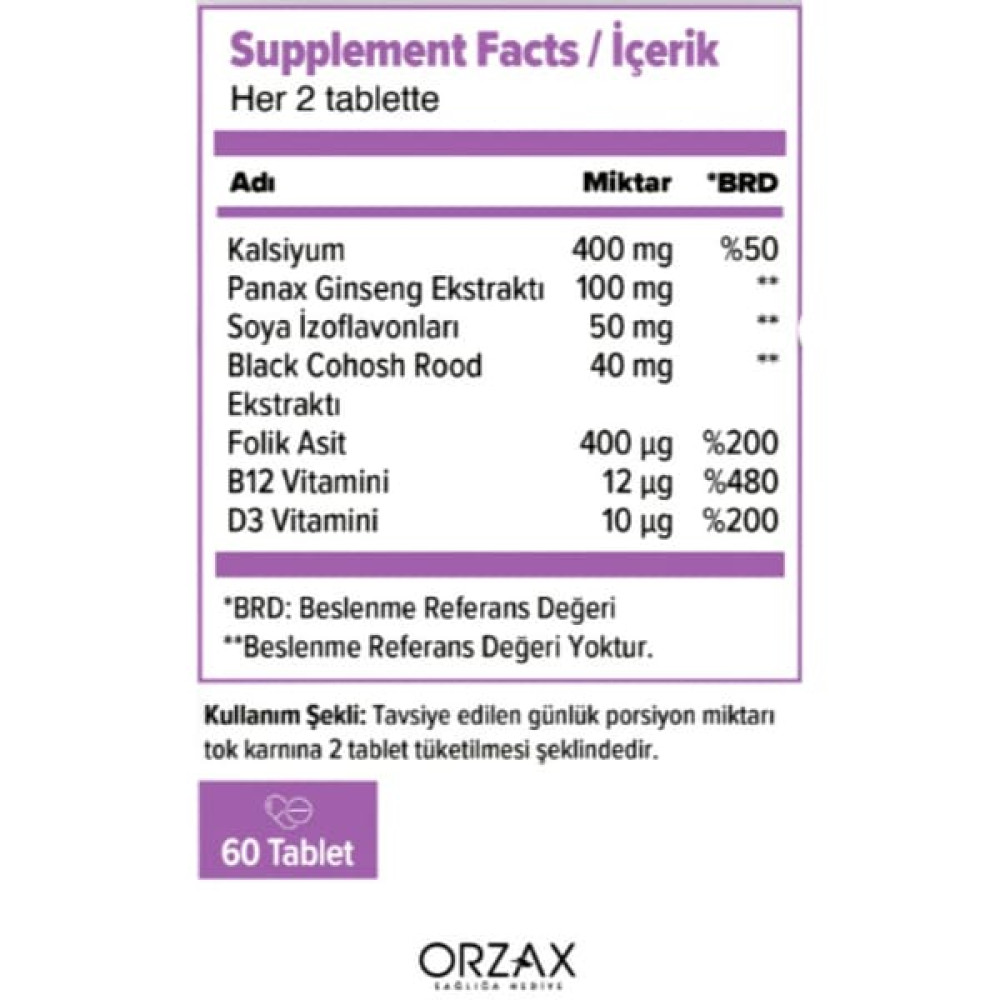 Комплекс при менопаузі Orzax Minomin Complex Formula 60 Tabs
