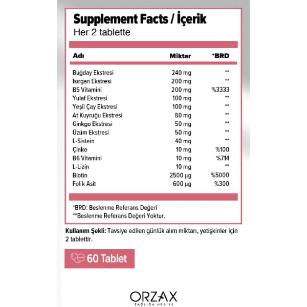Комплекс для волосся Orzax Ocean Capillus Women 60 Tabs
