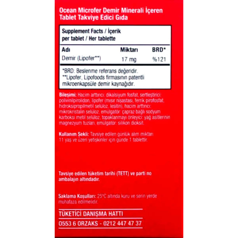 Мікроелемент Залізо Orzax Ocean Microfer 17 mg 30 Tabs