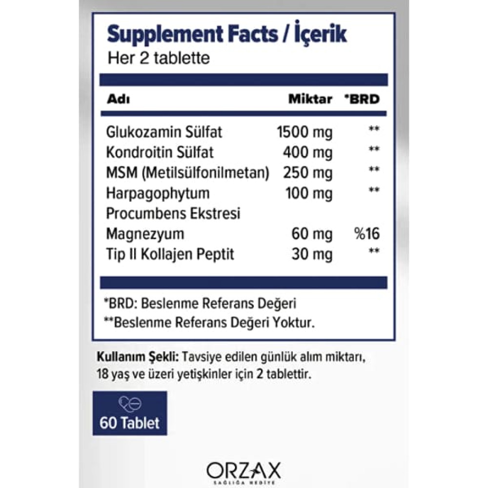 Препарат для суглобів та зв'зок Orzax Ocean Glucosamine Complex 60 Tabs