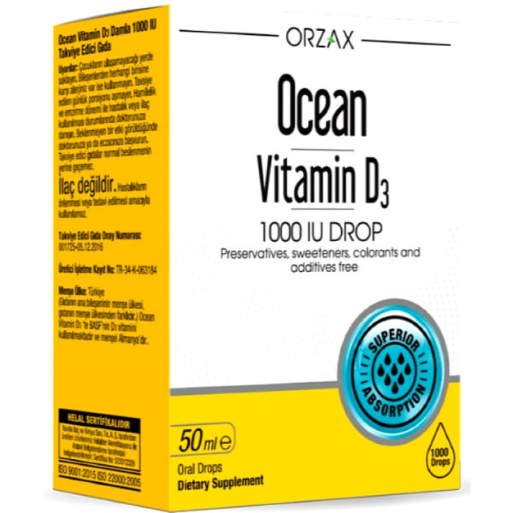Вітамін D Orzax Ocean Vitamin D3 1000 IU 50 ml /1000 servings/