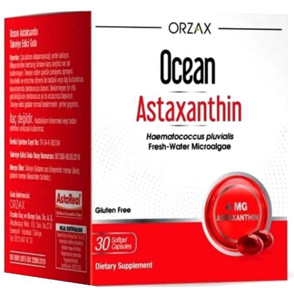 Астаксантін Orzax Ocean Astaxanthin 4 mg 30 Softgels