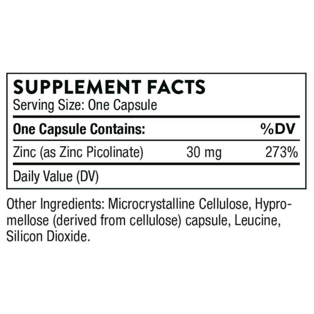 Мікроелемент Цинк Thorne Research Zinc Picolinate 30 mg 180 Caps