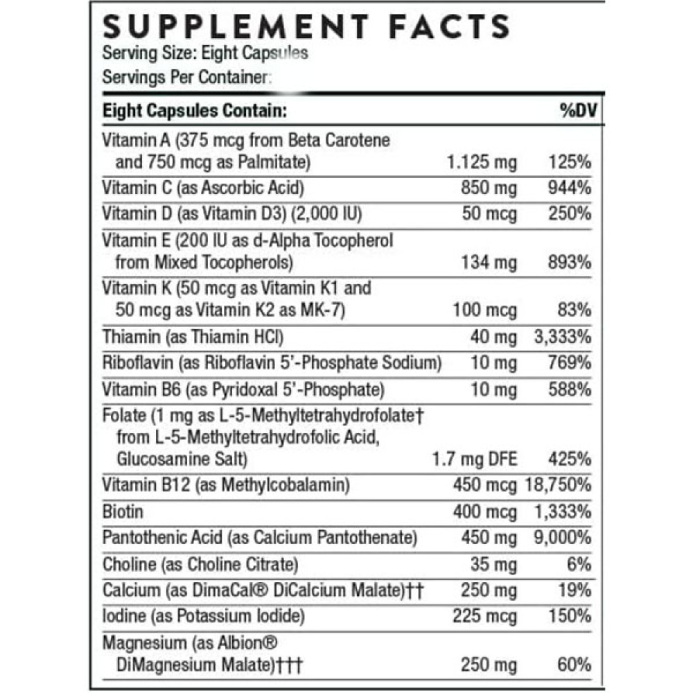 Вітамінно-мінеральний комплекс Thorne Research Advanced Nutrients 240 Caps