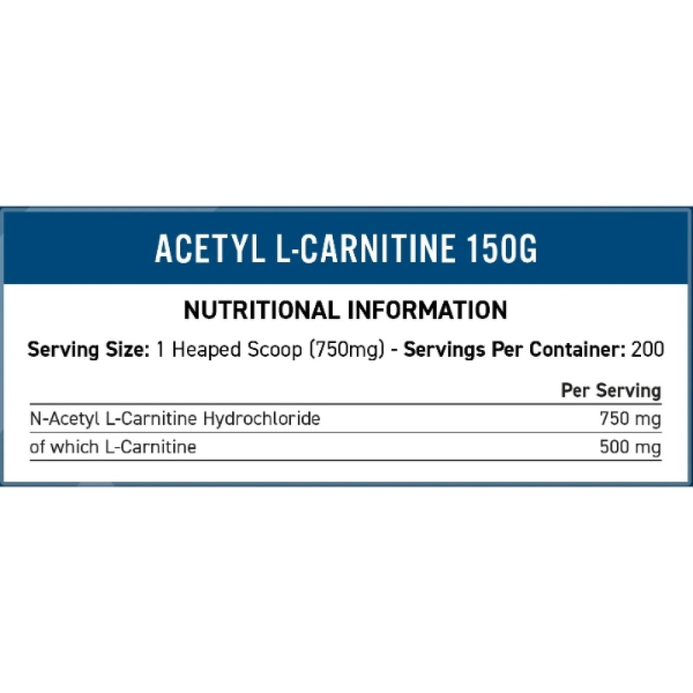 Комплекс Ацетил/Карнітін Applied Nutrition Acetyl L-Carnitine 150 g /200 servings/ Unflavored