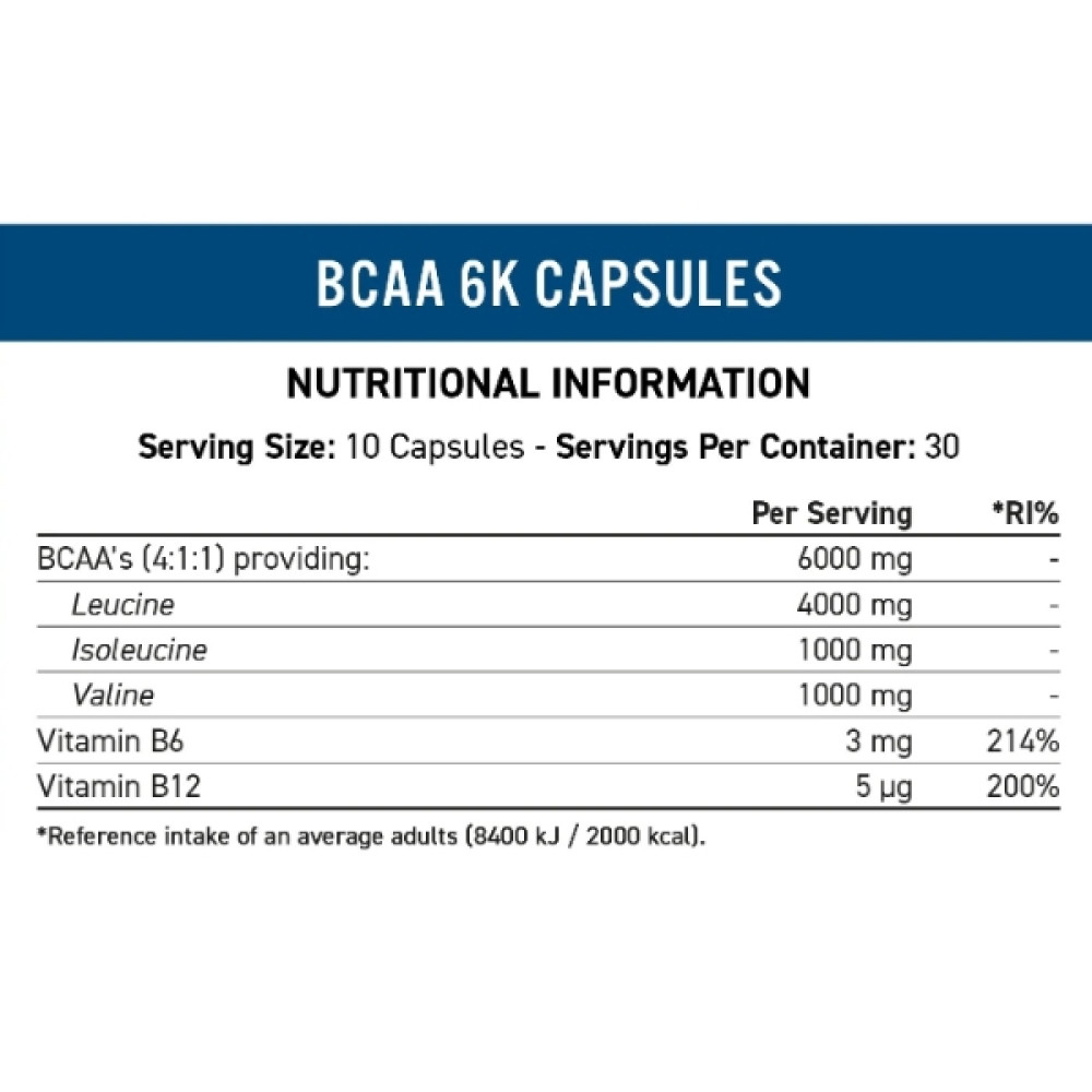 Амінокислота BCAA для спорту Applied Nutrition BCAA 6K 300 Caps