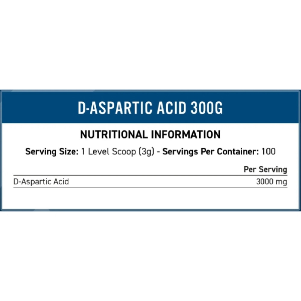 Комплексний тестостероновий препарат Applied Nutrition D-Aspartic Acid 300 g /100 servings/ Unflavored