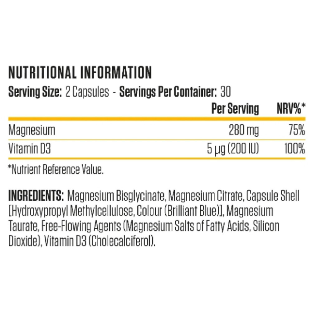 Вітамінно-мінеральний комплекс для спорту Applied Nutrition Magnesium & Vitamin D3 60 Caps